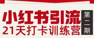 小红书引流21天打卡训练营第二期，助你快速打通小红书私域引流打粉-副业网创