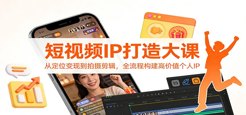 短视频IP打造大课：从定位变现到拍摄剪辑，全流程构建高价值个人IP-副业网创