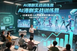 AI漫剧实战训练营,3D商业真人AI短剧漫剧引爆2026,流量红利期已至,入场正当时-副业网创