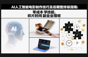 AI人工智能电影制作技巧及后期完整终极指南：零成本学技能，碎片时间副业增收-副业网创