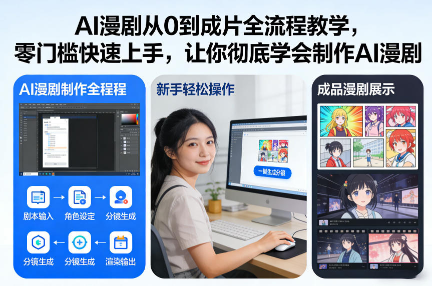 AI漫剧从0到成片全流程教学，零门槛快速上手，让你彻底学会制作AI漫剧【保姆级教程】-副业网创