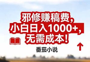 番茄小说赚稿费邪修玩法无需成本，真实日入1000+，超级简单！-副业网创