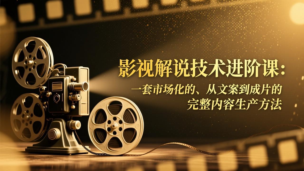 影视解说技术进阶课:一套市场化的、从文案到成片的完整内容生产方法-副业网创