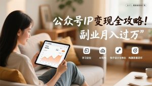 公众号IP变现全攻略,学习定位、AI写作、钩子设计与转化,构建获客闭环,副业月入过万-副业网创