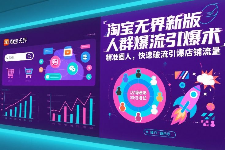 淘宝无界新版人群爆流引爆术，精准圈人，快速破流引爆店铺流量-副业网创