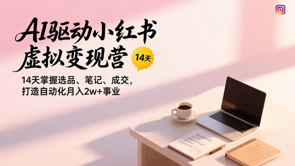AI驱动小红书虚拟变现营,14天掌握选品、笔记、成交,打造自动化月入2w+事业-副业网创