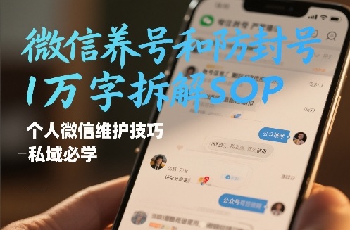 微信养号和防封号1万字拆解SOP,个人微信维护技巧,私域必学【文档】-副业网创