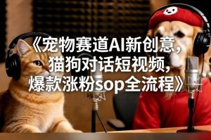 宠物赛道AI新创意，猫狗对话短视频，爆款涨粉sop全流程-副业网创