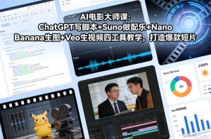 AI电影大师课：ChatGPT写脚本+Suno做配乐+Nano Banana生图+Veo生视频，打造爆款短片-副业网创
