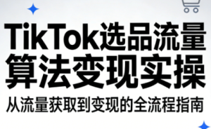TikTok选品流量算法变现实操-副业网创