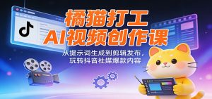 橘猫打工AI视频创作课：从提示词生成到剪辑发布，玩转抖音社媒爆款内容-副业网创