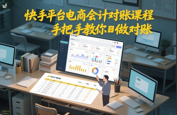 快手平台电商会计对账课程，手把手教你做对账-副业网创