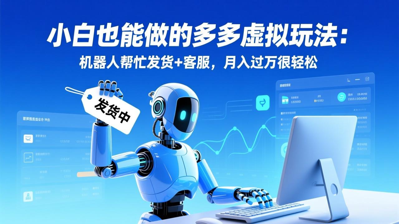 小白也能做的多多虚拟玩法：机器人帮忙发货+客服，月入过万很轻松-副业网创