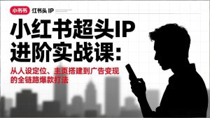 小红书超头IP进阶实战课:从人设定位、主页搭建到广告变现的全链路爆款打法-副业网创
