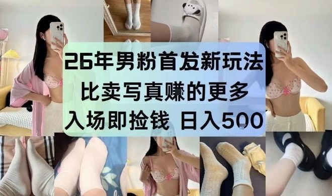 26年男粉首发最新3.0玩法，独此一家，比卖写真賺的更多，入场即捡钱，日入5张【揭秘】-副业网创