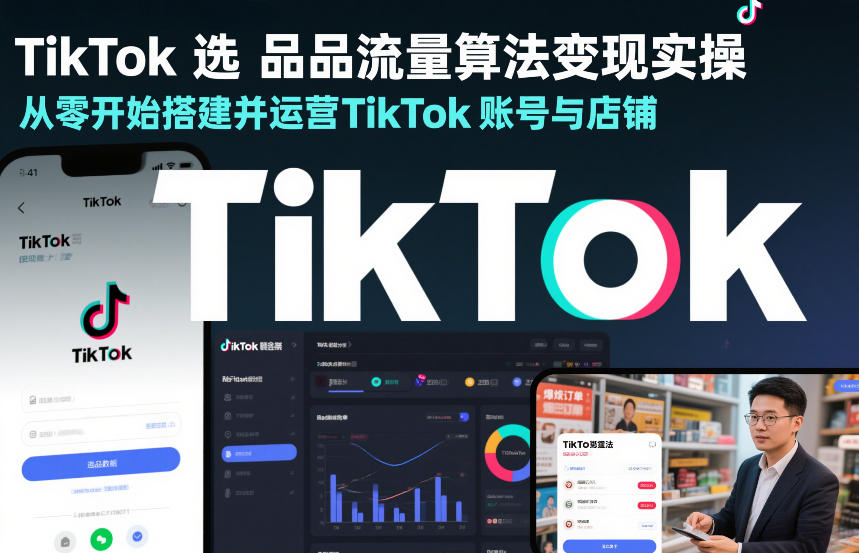 TikTok选品流量算法变现实操，从零开始搭建并运营TikTok账号与店铺-副业网创
