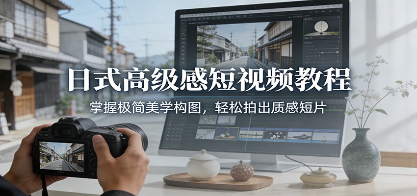 日式高级感短视频教程:掌握极简美学构图,轻松拍出质感短片-副业网创