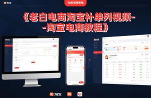 老白电商淘宝补单系列视频-淘宝电商教程-副业网创