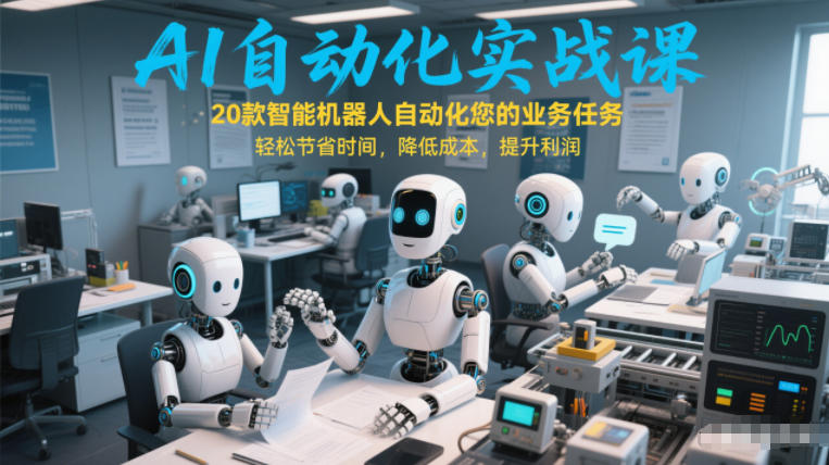 AI自动化实战课：20款智能机器人自动化您的业务任务，轻松节省时间，降低成本，提升利润-副业网创