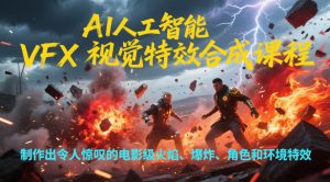 AI人工智能VFX视觉特效合成课程，制作出令人惊叹的电影级火焰、爆炸、角色和环境特效-副业网创