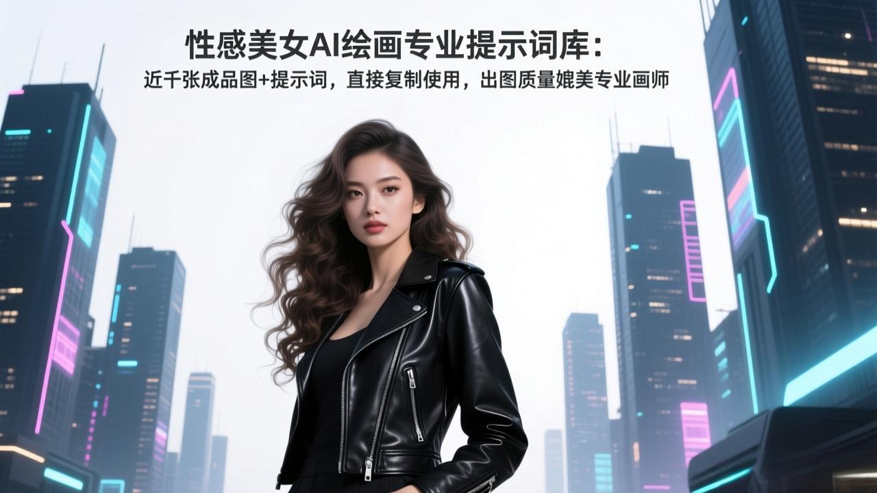性感美女AI绘画专业提示词库：近千张成品图+提示词，直接复制使用，出图质量媲美专业画师-副业网创
