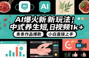 AI爆火新玩法，中式养生短视频，日收益1k+条条作品爆款，小白直接上手，附详细教程-副业网创