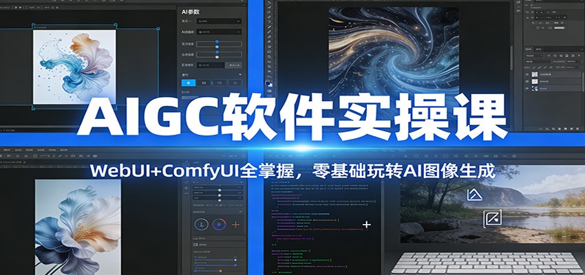 AIGC软件实操课:WebUI+ComfyUI全掌握,零基础玩转AI图像生成-副业网创