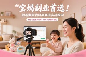 宝妈副业首选!短视频带货母婴赛道实战教学,新手也能轻松出单,碎片时间轻松增收-副业网创