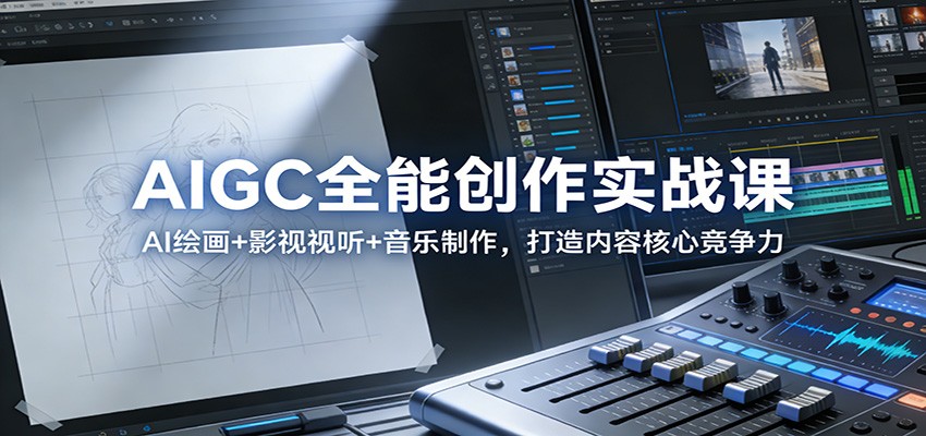 AIGC全能创作实战课：AI绘画+影视视听+音乐制作，打造内容核心竞争力-副业网创