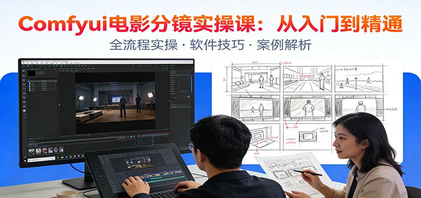 ComfyUI电影分镜实操课：分镜一致性，全流程AI视频制作，零基础也能做专业分镜-副业网创