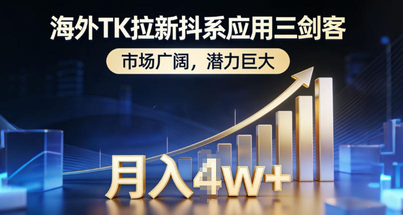 海外TK拉新抖系应用三剑客，市场广阔，潜力巨大，月入1w+-副业网创