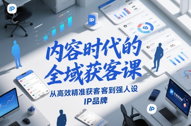 内容时代的全域获客课，从高效精准获客到强人设IP品牌-副业网创