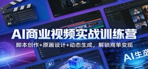 AI商业视频实战训练营：脚本创作+原画设计+动态生成，解锁商单变现-副业网创