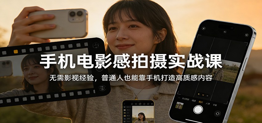 手机电影感拍摄实战课：无需影视经验，普通人也能靠手机打造高质感内容-副业网创