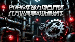 2026年暴力项目月赚几万很简单可批量操作，成本低，利润大-副业网创