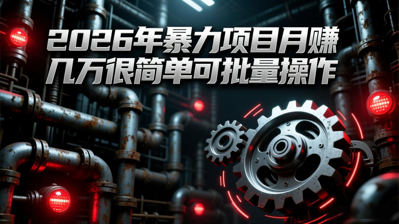 2026年暴力项目月赚几万很简单可批量操作，成本低，利润大-副业网创