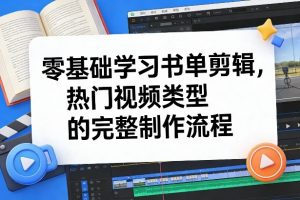零基础学习书单剪辑，热门视频类型的完整制作流程(更新2026)-副业网创