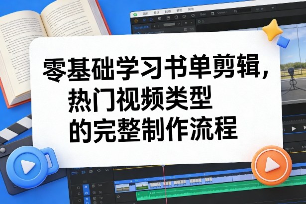零基础学习书单剪辑,热门视频类型的完整制作流程(更新2026)-副业网创