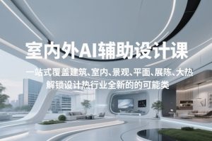 室内外AI设计课，一站式覆盖建筑、室内、景观、平面、展陈五大热门品类，解锁设计行业的全新可能-副业网创
