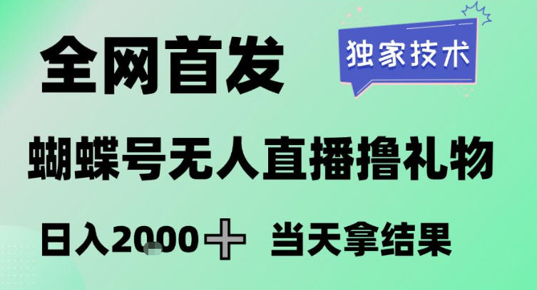 2026最新蝴蝶号无人直播掘金,独家技术,全网首发小白做了一个月收益3W,长期稳定可做【揭秘】-副业网创