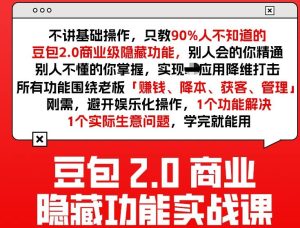 豆包2.0商业隐藏功能实战课2026，1个功能解决1个实际生意问题，学完就能用-副业网创