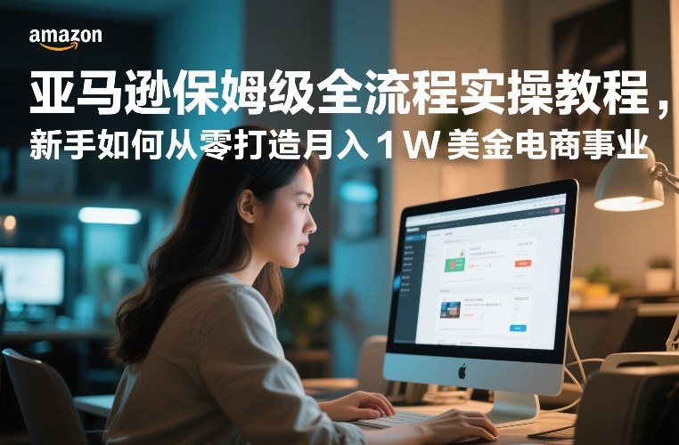 亚马逊保姆级全流程实操教程，新手如何从零打造月入1W美金电商事业-副业网创