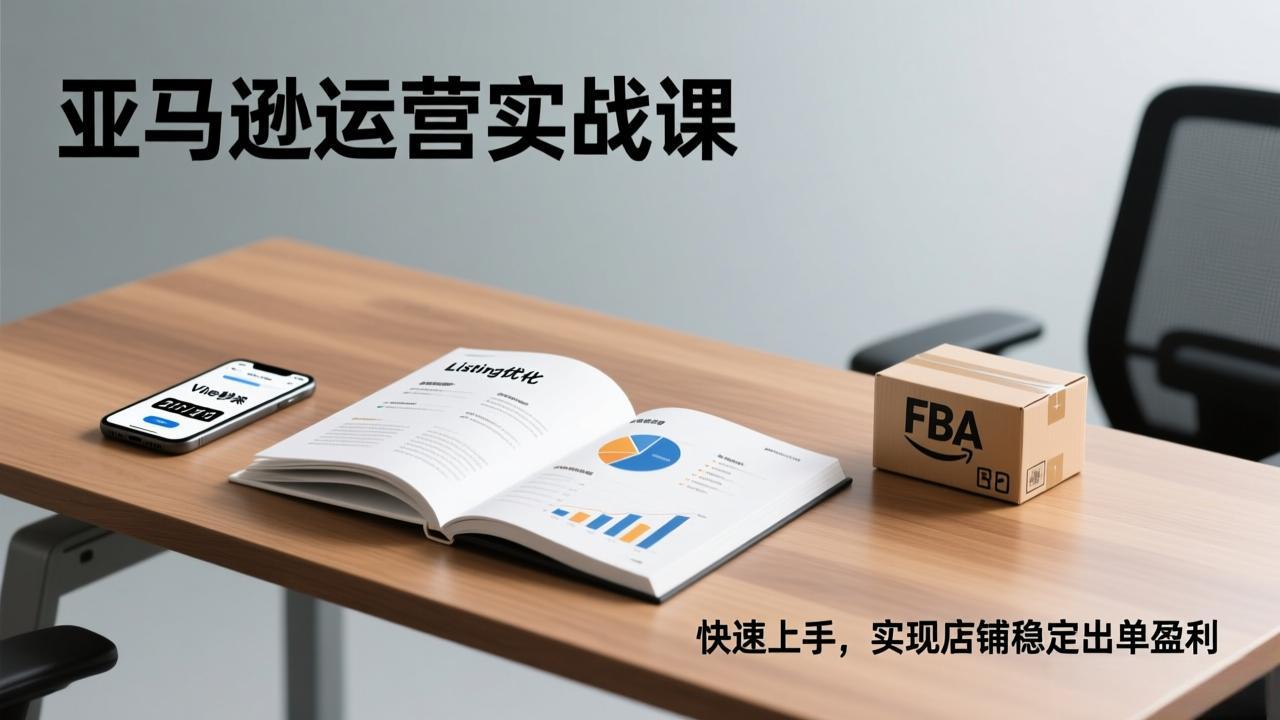 亚马逊运营实战课，Listing优化、Vine秒杀、FBA发货，快速上手，实现店铺稳定出单盈利-副业网创