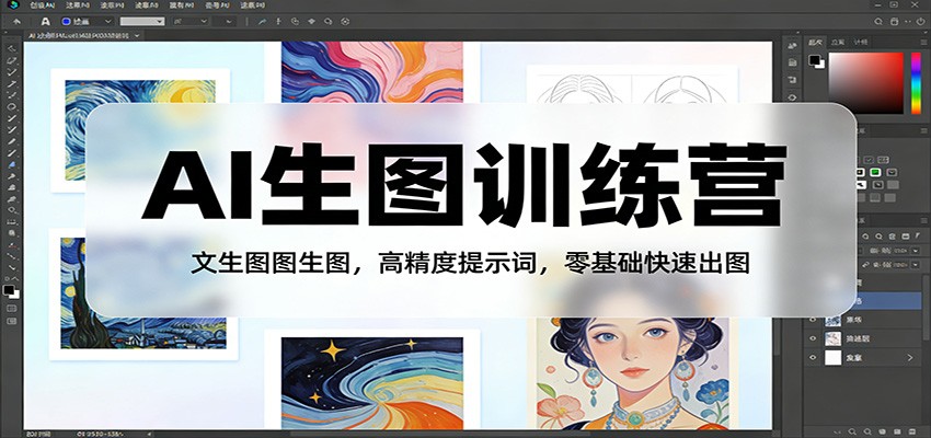 AI生图训练营:文生图图生图,高精度提示词,零基础快速出图-副业网创