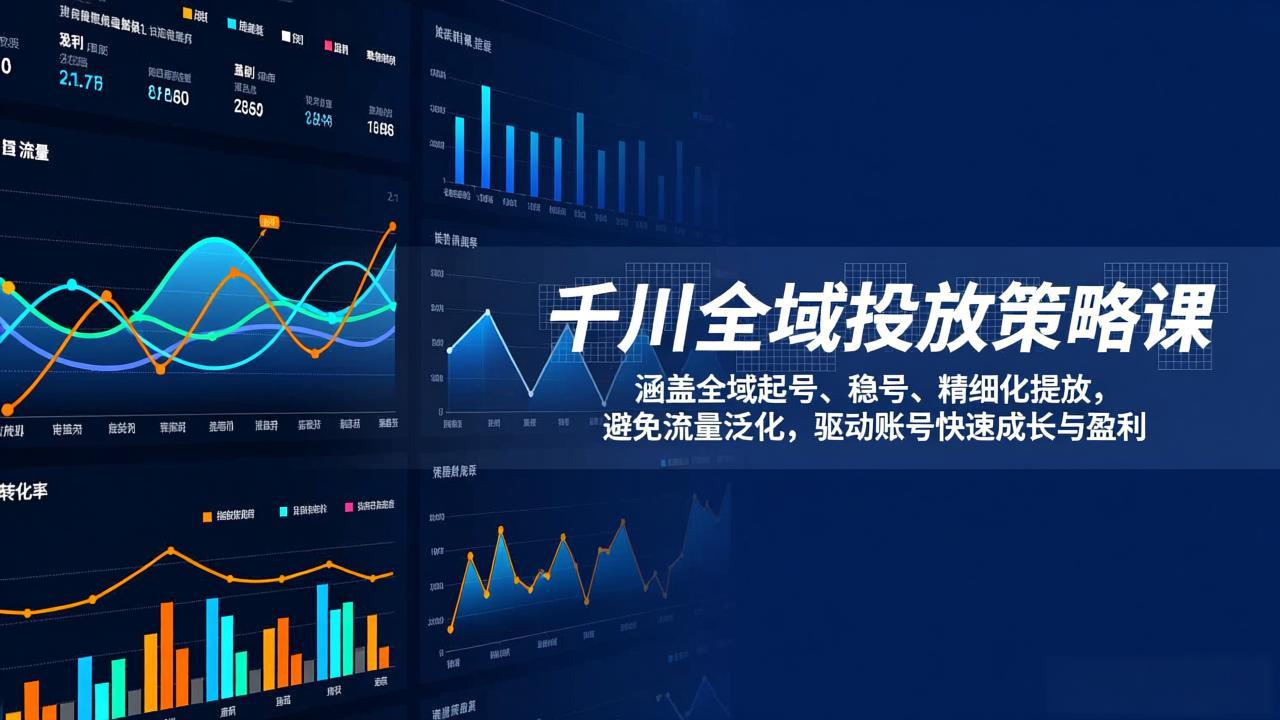 千川全域投放策略课：涵盖全域起号、稳号、精细化投放，避免流量泛化，驱动账号快速成长与盈利-副业网创