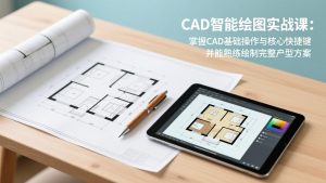 CAD智能绘图实战课：掌握CAD基础操作与核心快捷键，并能熟练绘制完整户型方案-副业网创