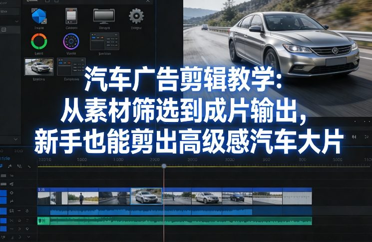 汽车广告剪辑教学:从素材筛选到成片输出,新手也能剪出高级感汽车大片-副业网创