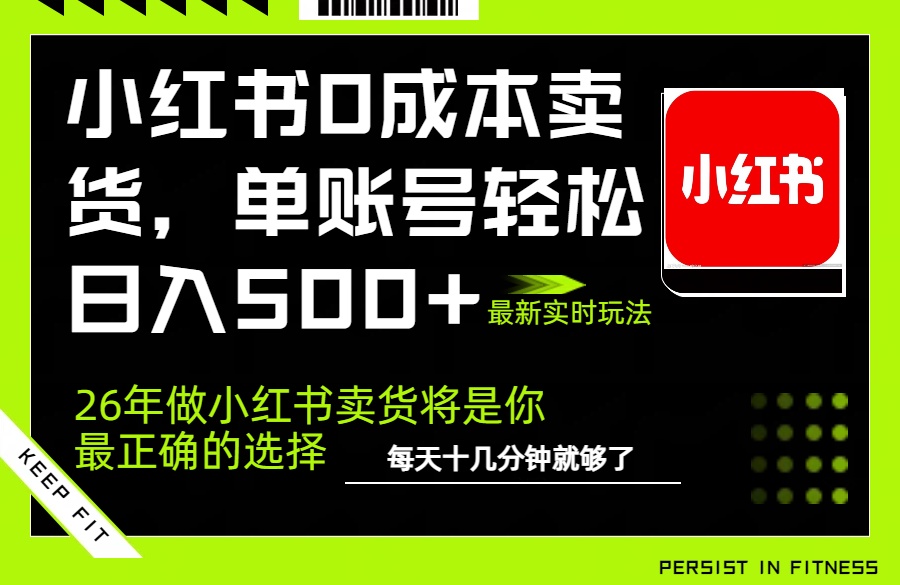 小红书0成本AI卖货，单账号轻松日入500+，完全托管AI，可矩阵放大-副业网创