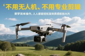 不用无人机、不用专业剪辑，即梦简单操作，人人都能轻松复刻质感航拍大片-副业网创
