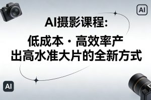 AI摄影课程，低成本高效率产出高水准大片的全新方式-副业网创